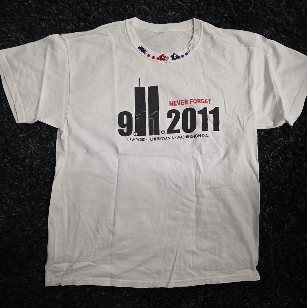 "Never Forget 9.11.2011" White Graphic Tee